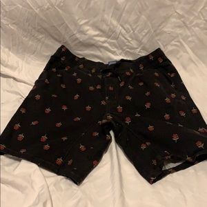 Black Shorts with roses
